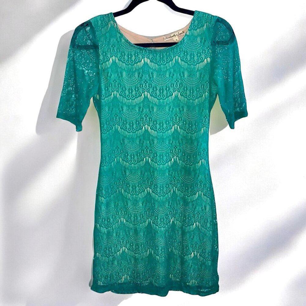 Accidentally in Love Teal Lace Dress - Size S
